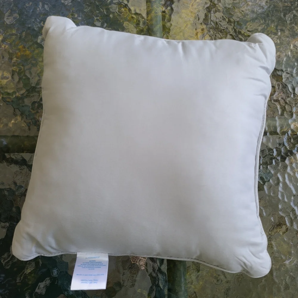Embroidered throw pillow Madison Park blue white‎ gray embroidery